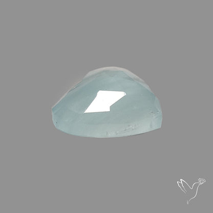 Moss Aquamarine Rose Cut Heart Carving