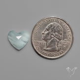 Moss Aquamarine Rose Cut Heart Carving