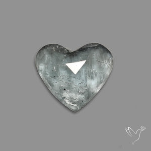 Moss Aquamarine Rose Cut Heart Carving