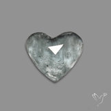 Moss Aquamarine Rose Cut Heart Carving