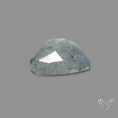 Moss Aquamarine Rose Cut Heart Carving