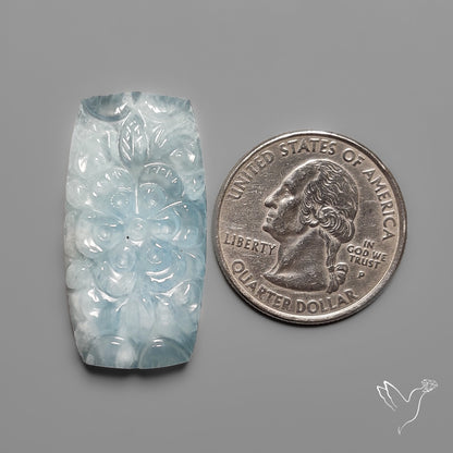 Aquamarine Mughal Carving