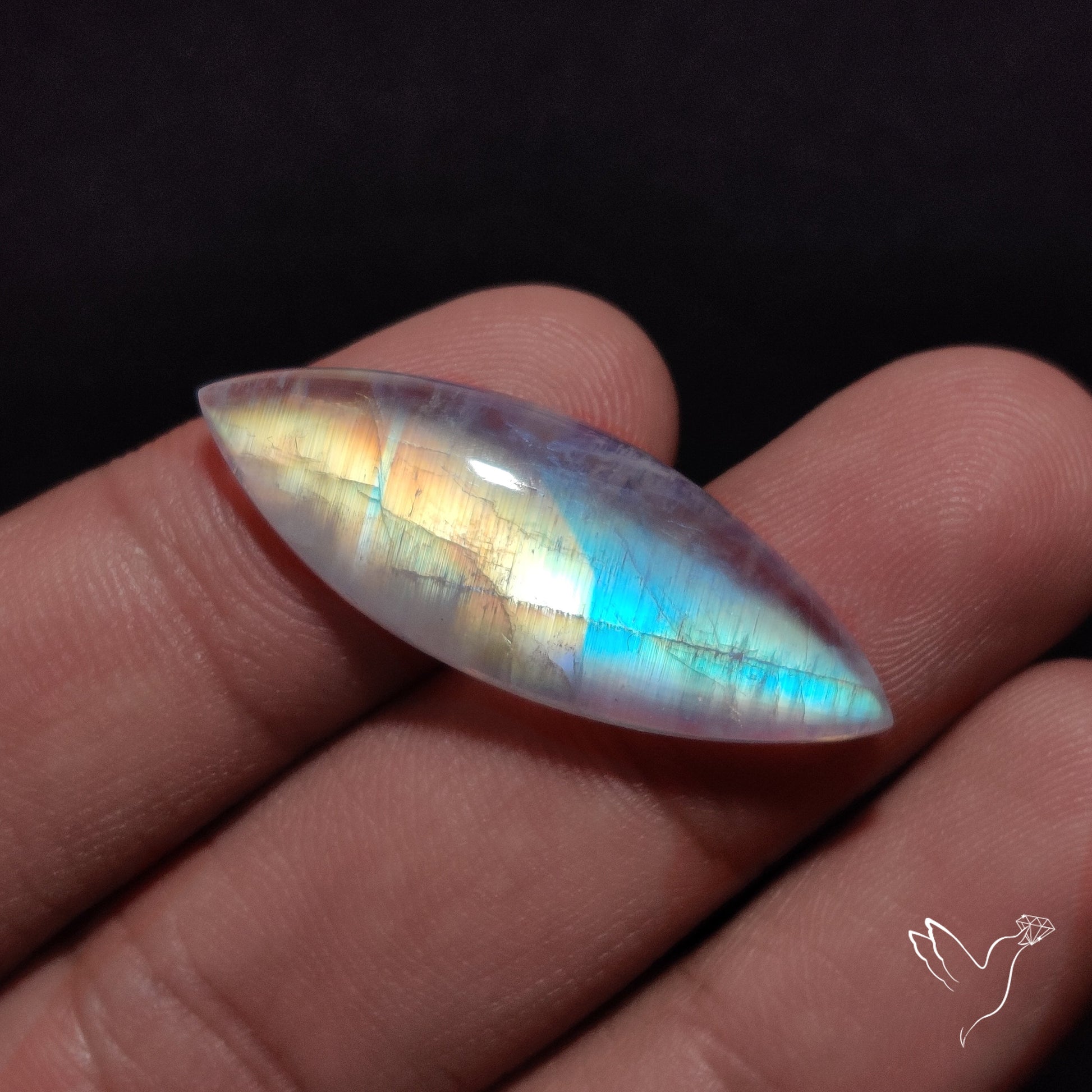 Rainbow Moonstone Cabochon