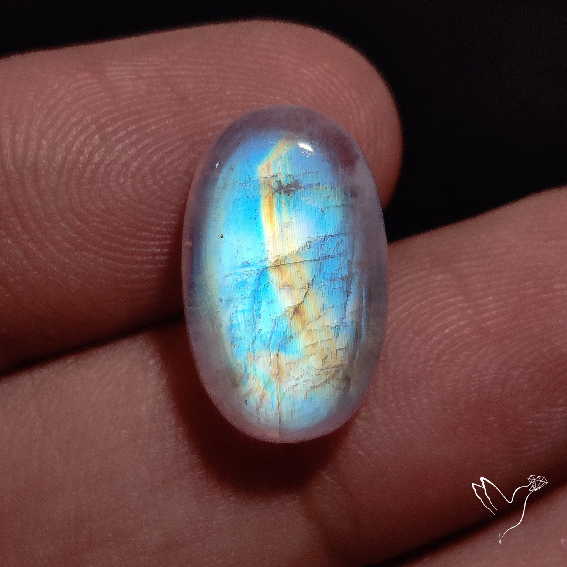 Rainbow Moonstone Cabochon