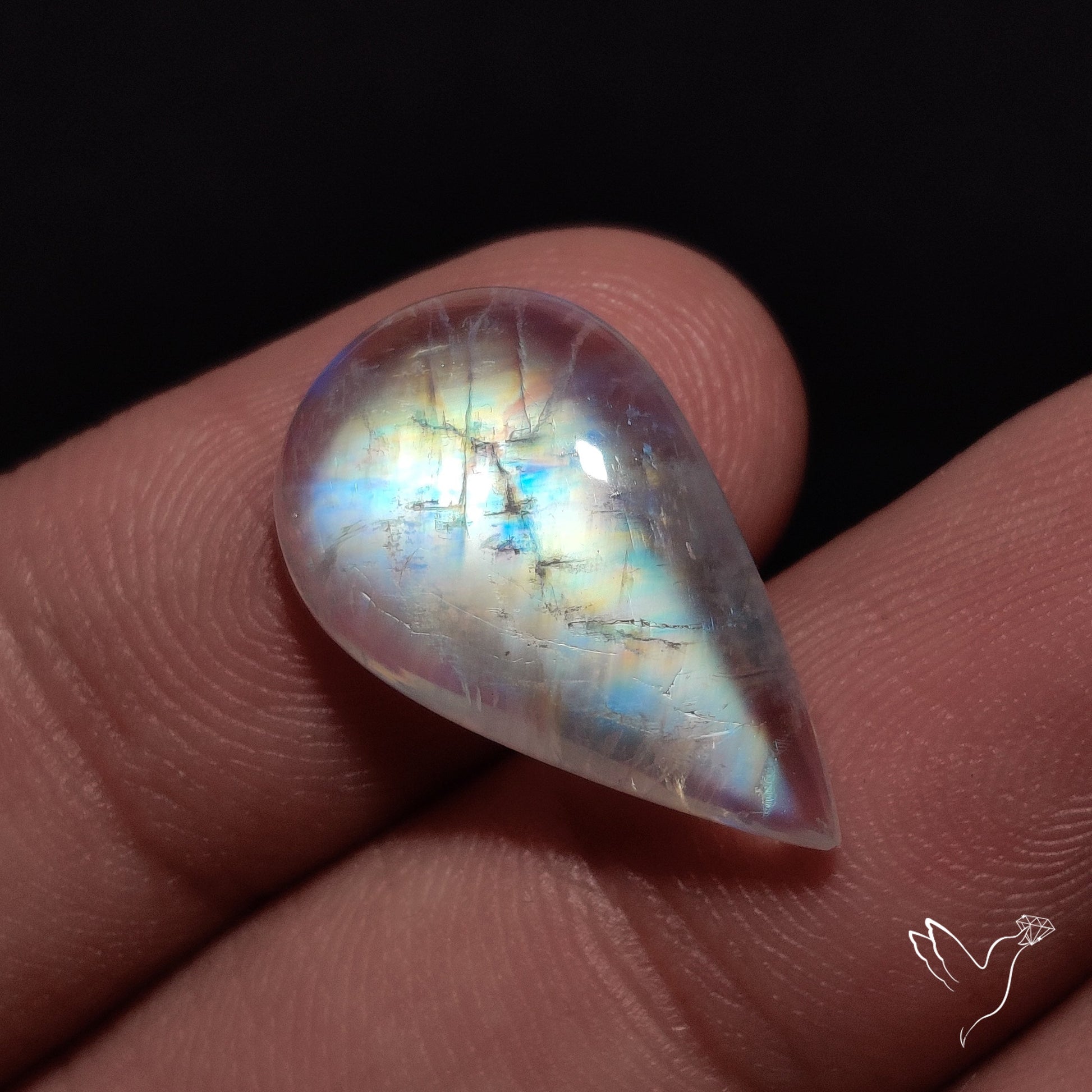 Rainbow Moonstone Cabochon