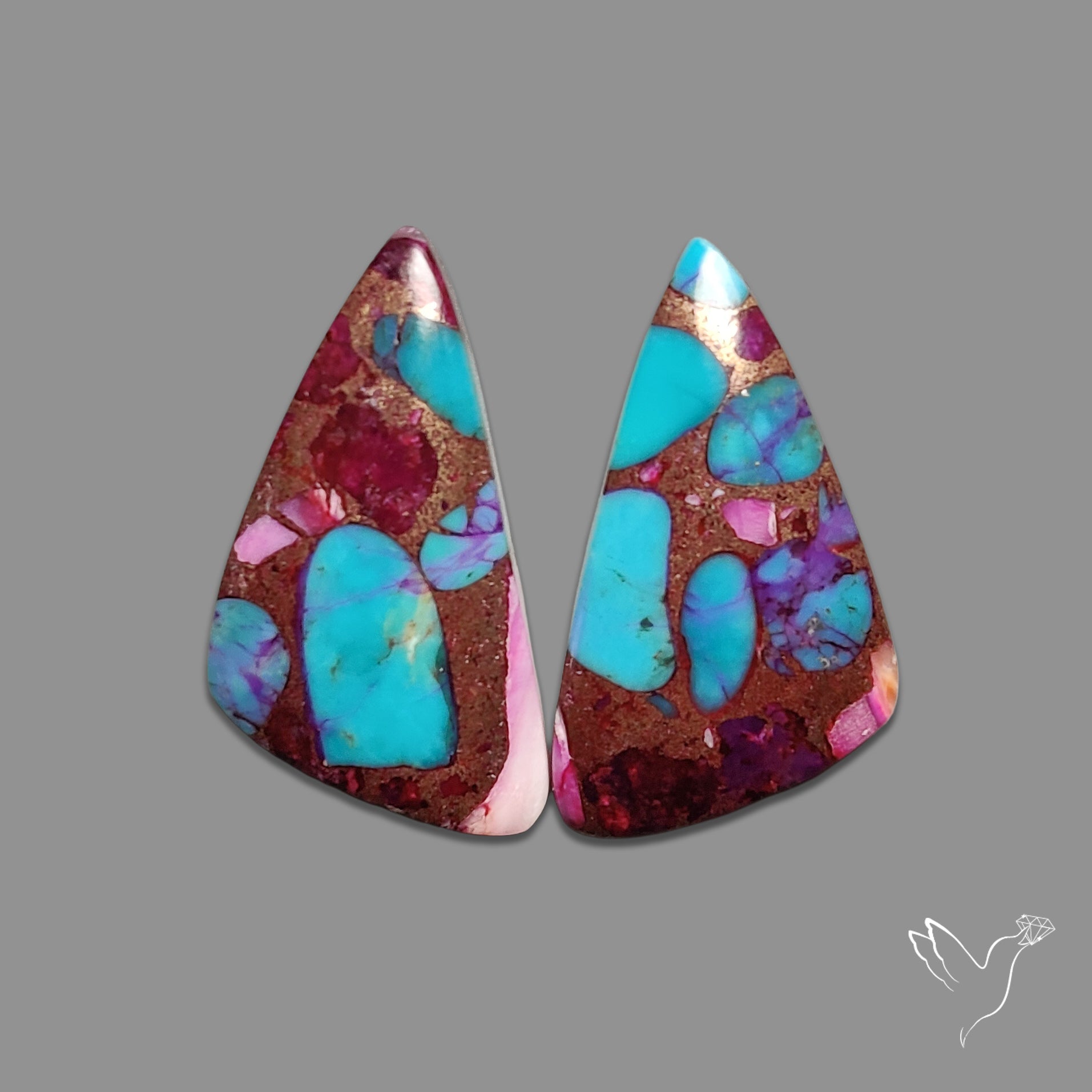 Purple Mohave Turquoise Pair