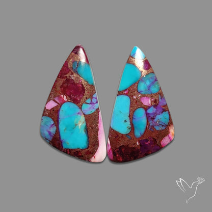 Purple Mohave Turquoise Pair