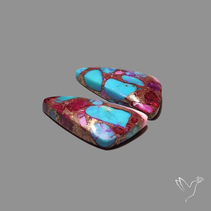 Purple Mohave Turquoise Pair