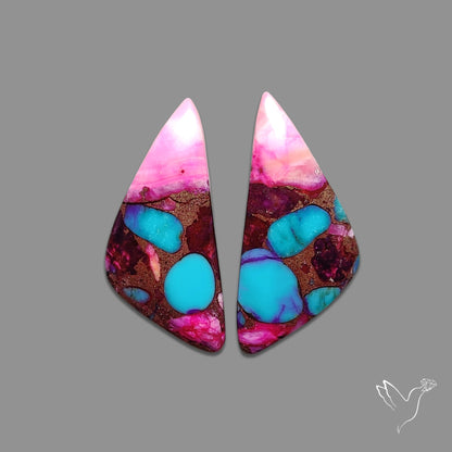 Purple Mohave Turquoise Pair