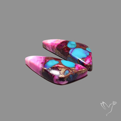Purple Mohave Turquoise Pair