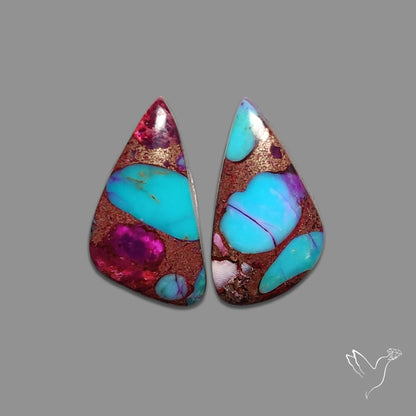 Purple Mohave Turquoise Pair