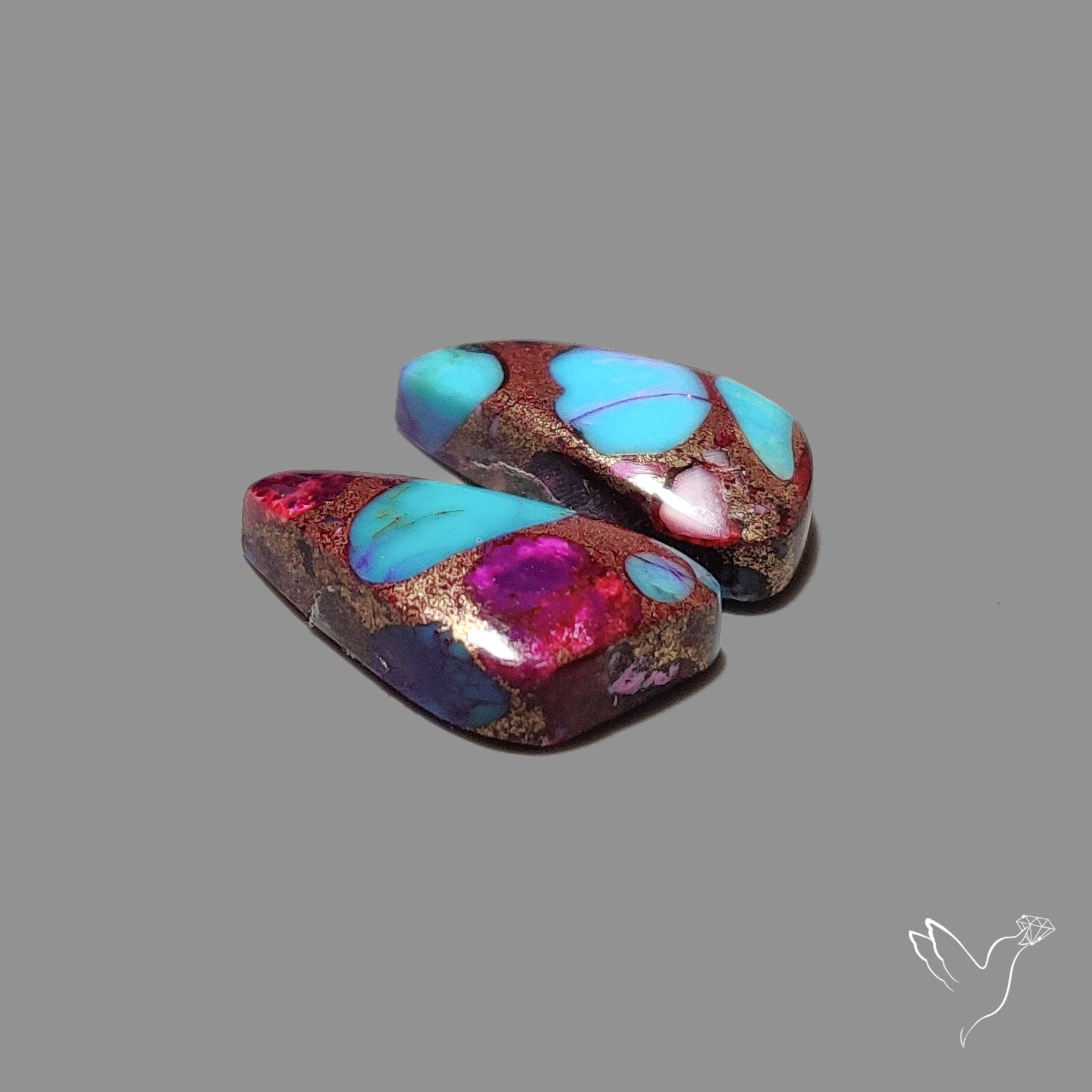 Purple Mohave Turquoise Pair