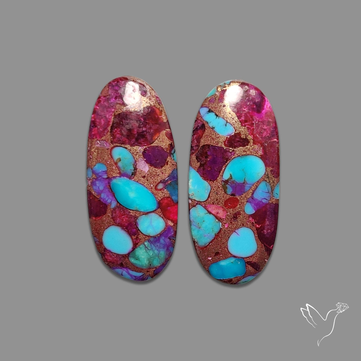 Purple Mohave Turquoise Pair