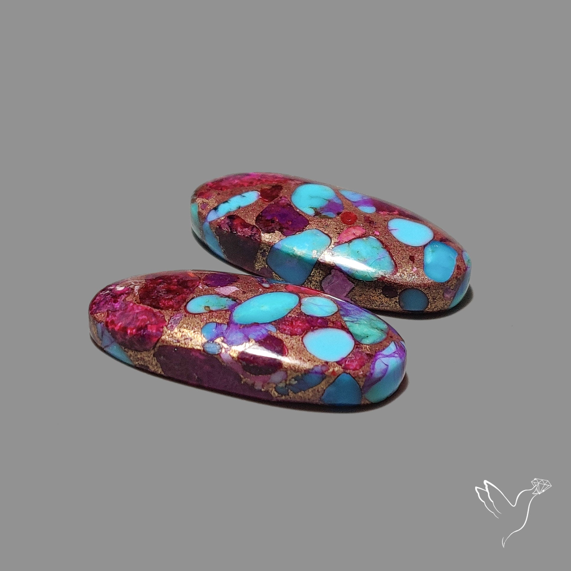 Purple Mohave Turquoise Pair