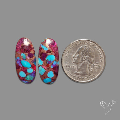 Purple Mohave Turquoise Pair