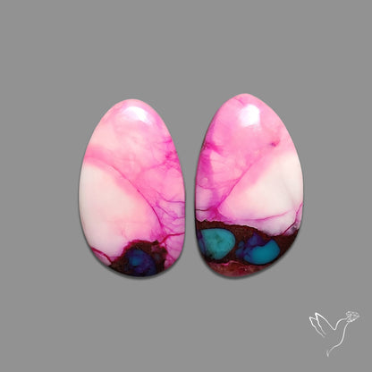 Purple Mohave Turquoise Pair