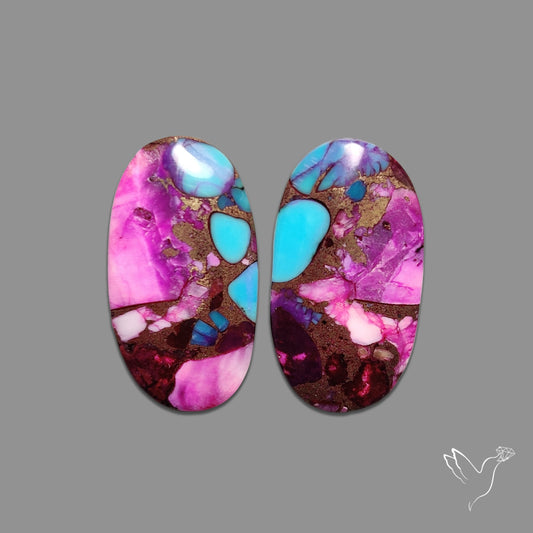 Purple Mohave Turquoise Pair