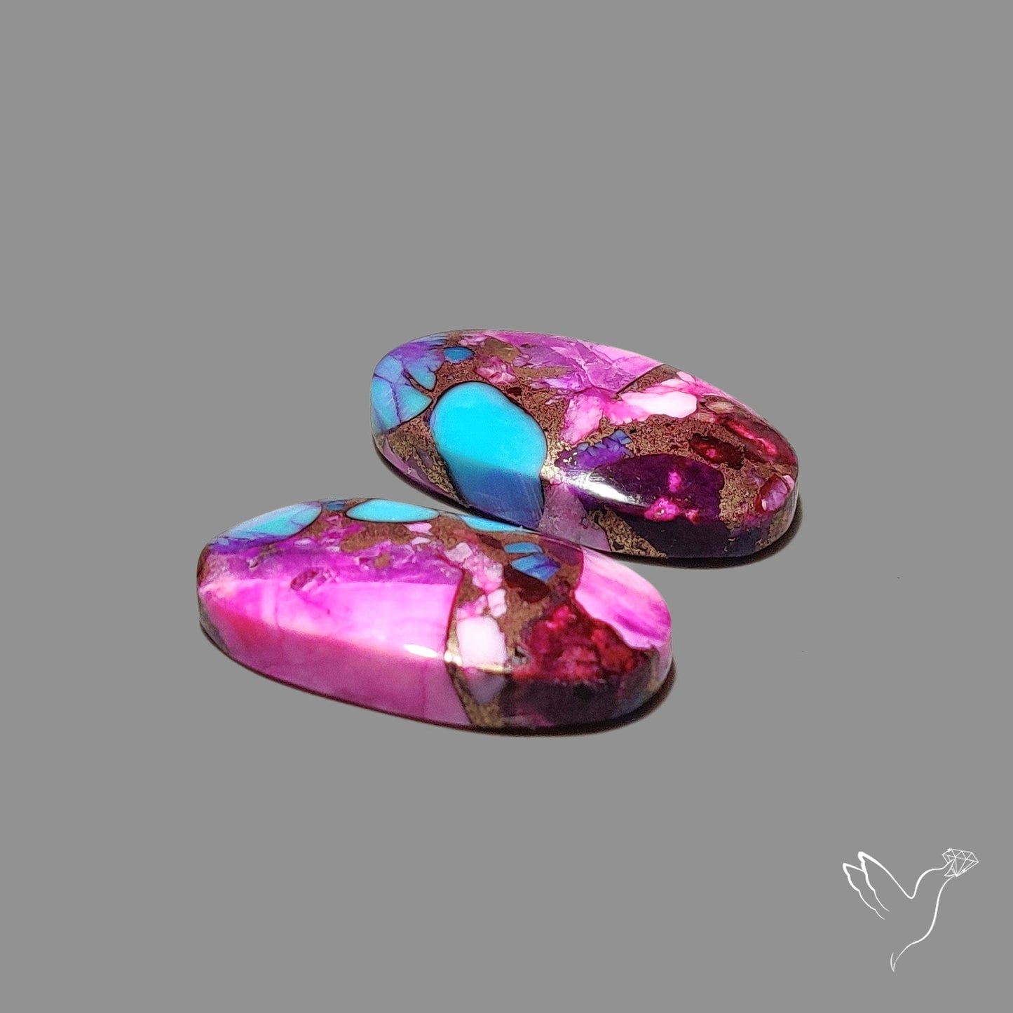 Purple Mohave Turquoise Pair