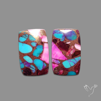 Purple Mohave Turquoise Pair