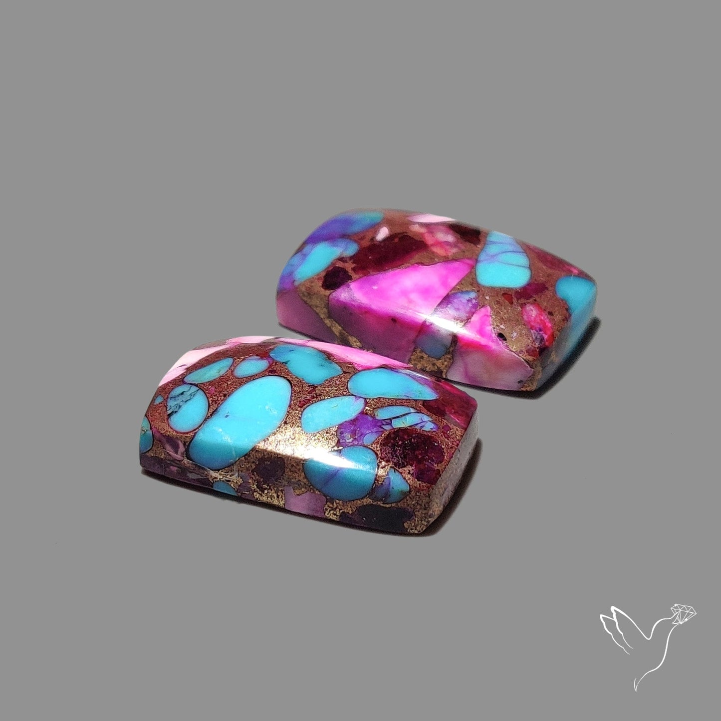 Purple Mohave Turquoise Pair