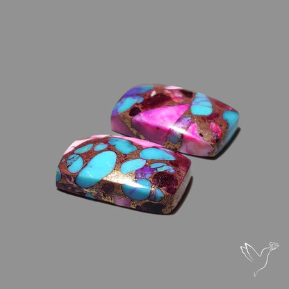 Purple Mohave Turquoise Pair