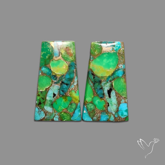 Green Mohave Turquoise Pair