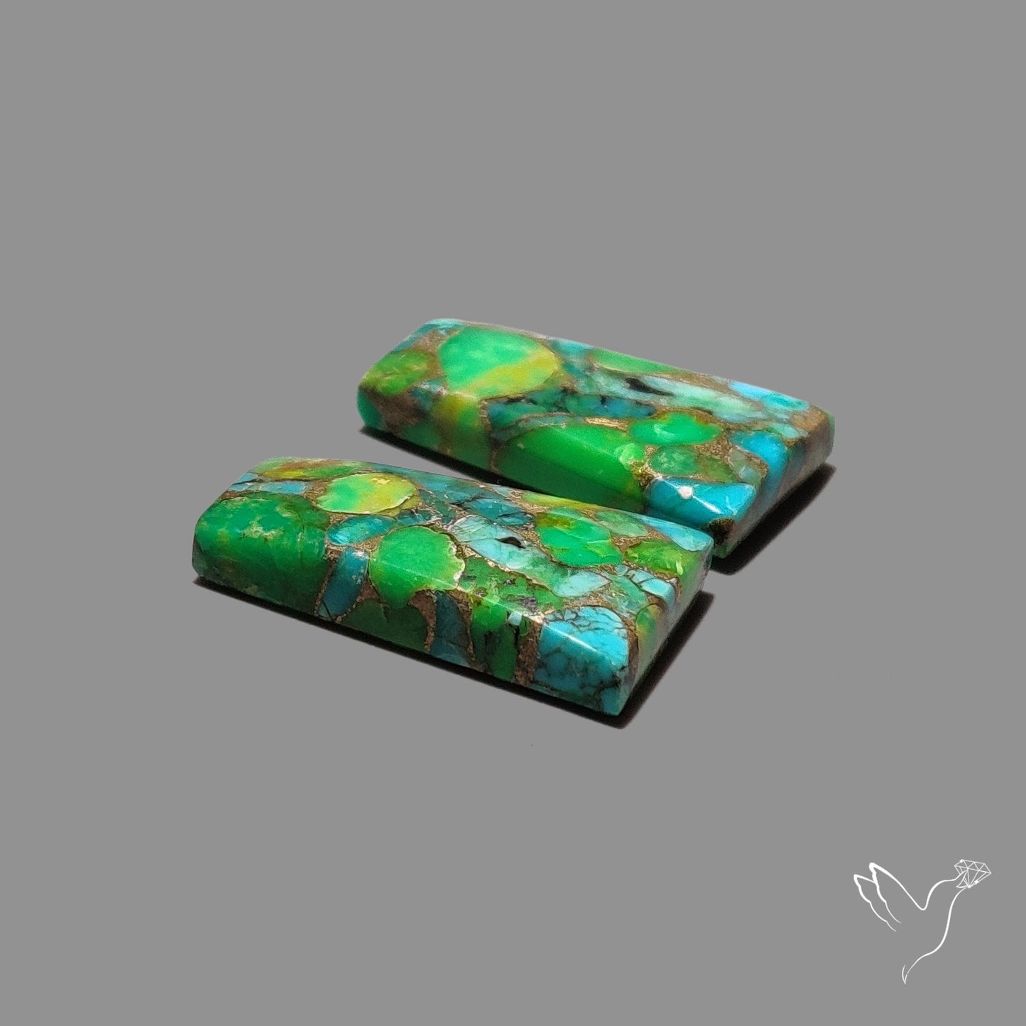 Green Mohave Turquoise Pair