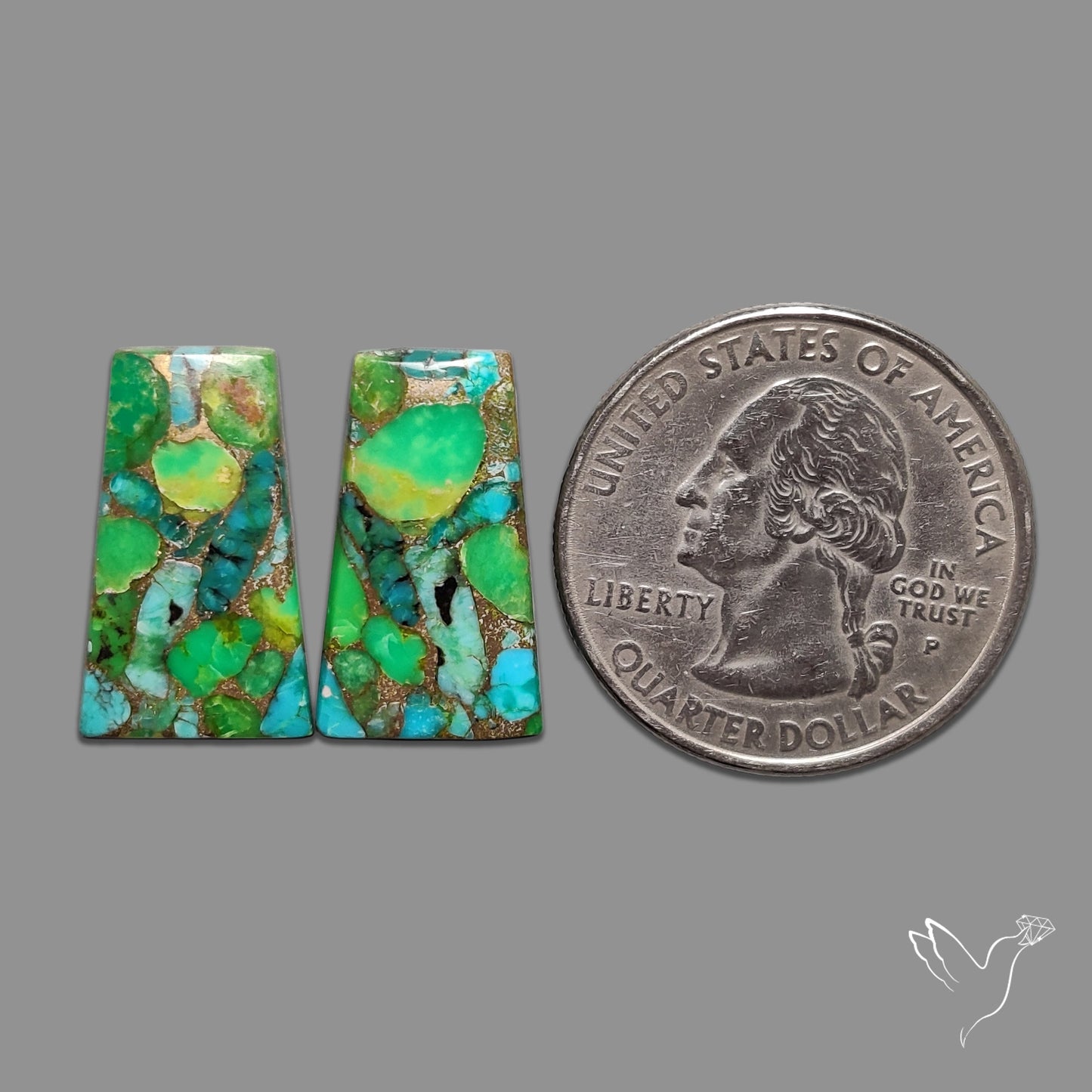 Green Mohave Turquoise Pair