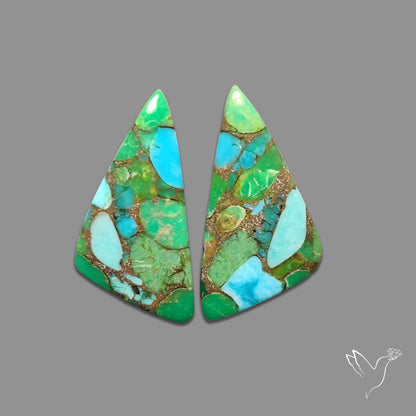 Green Mohave Turquoise Pair