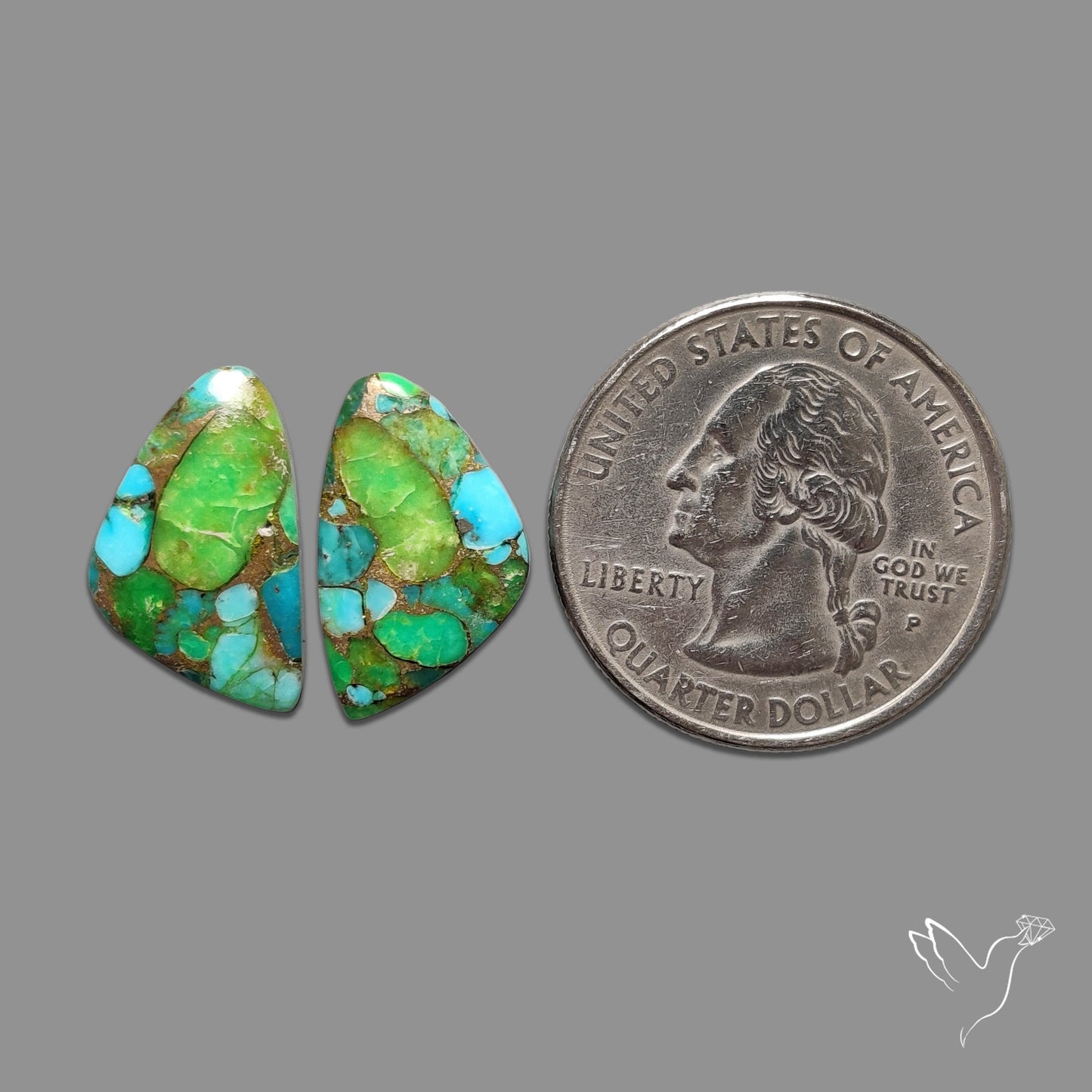 Green Mohave Turquoise Pair