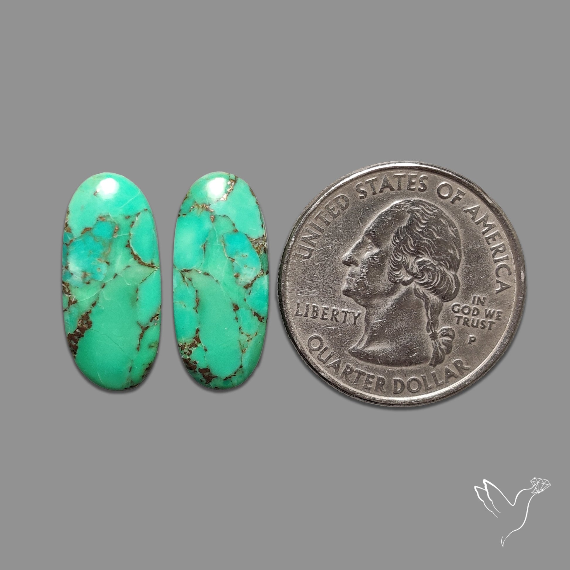 Green Mohave Turquoise Pair