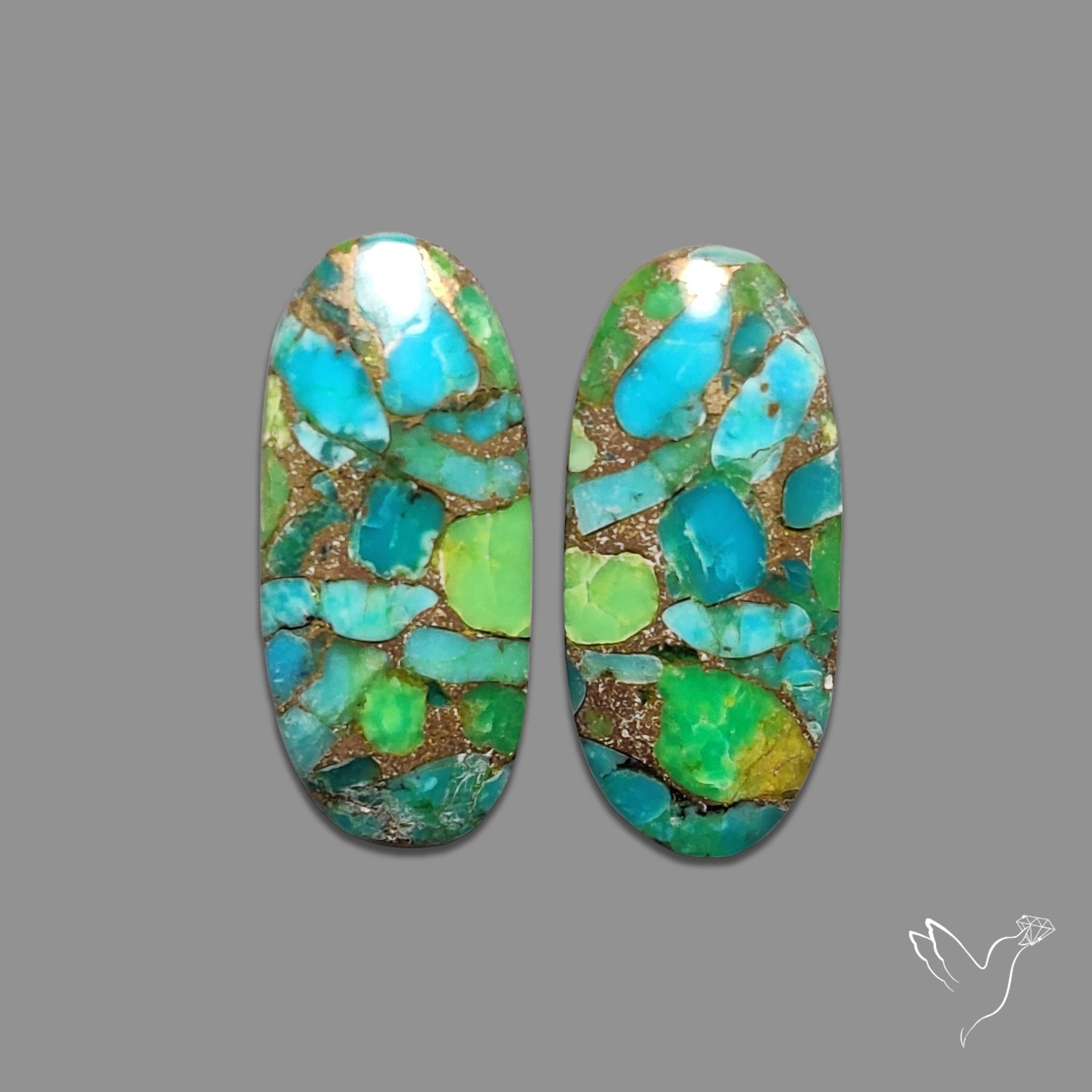 Green Mohave Turquoise Pair