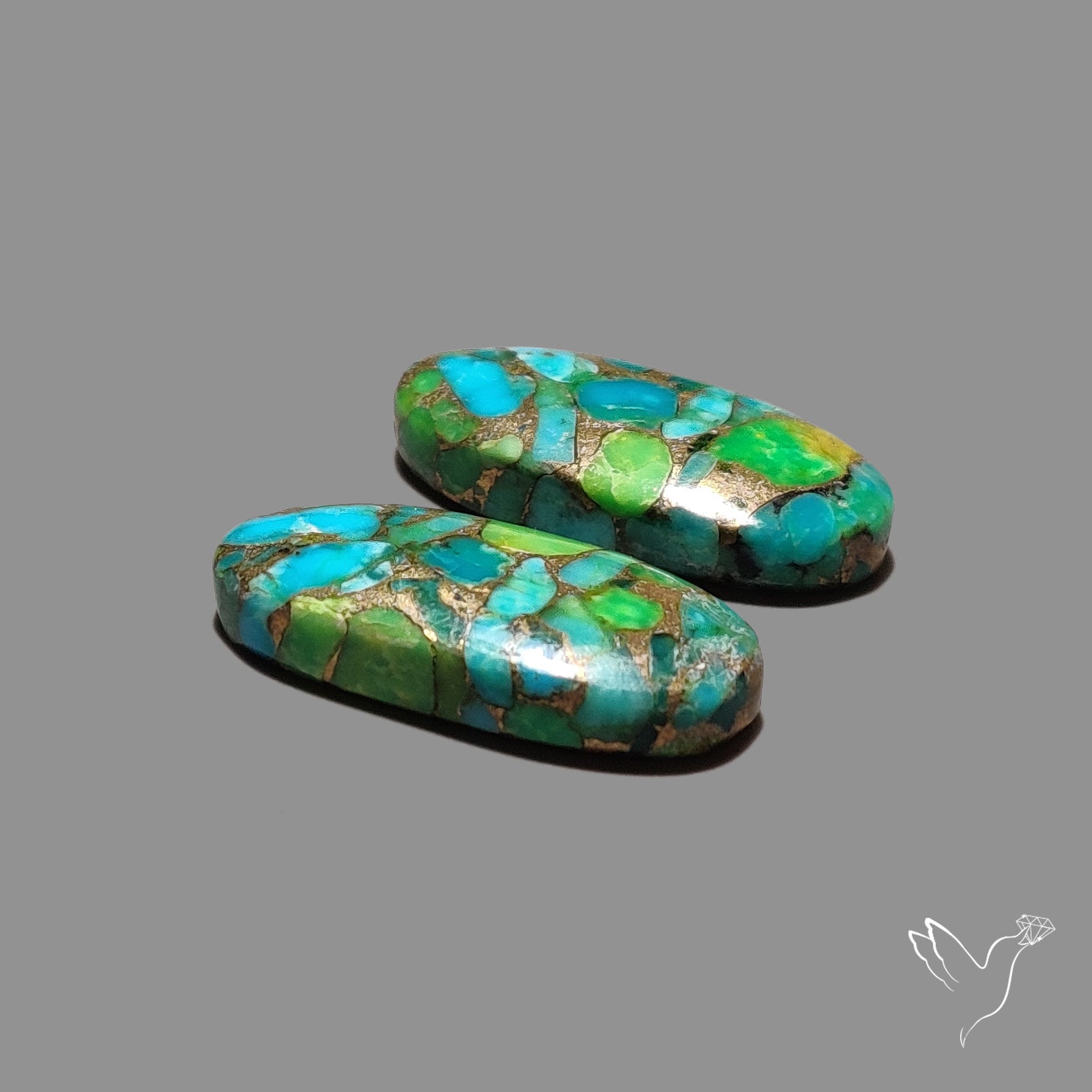 Green Mohave Turquoise Pair