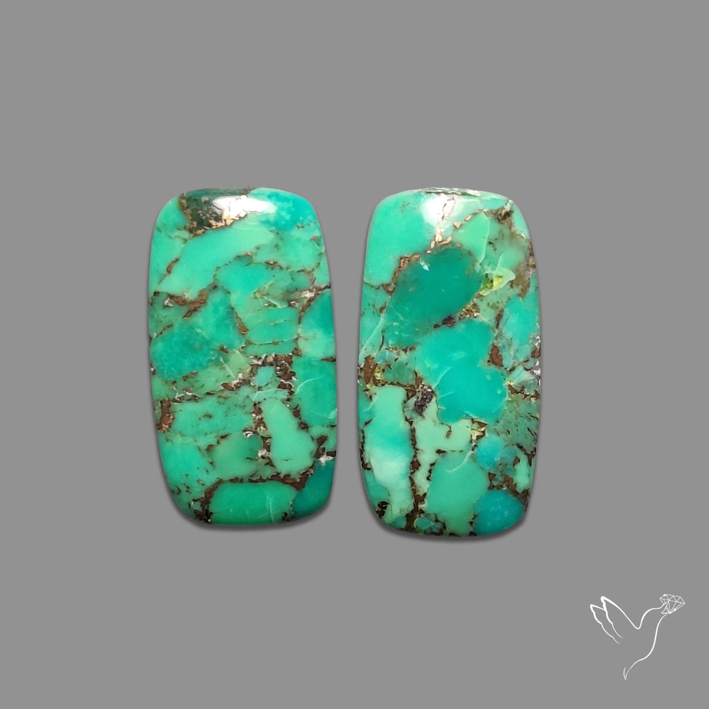Green Mohave Turquoise Pair