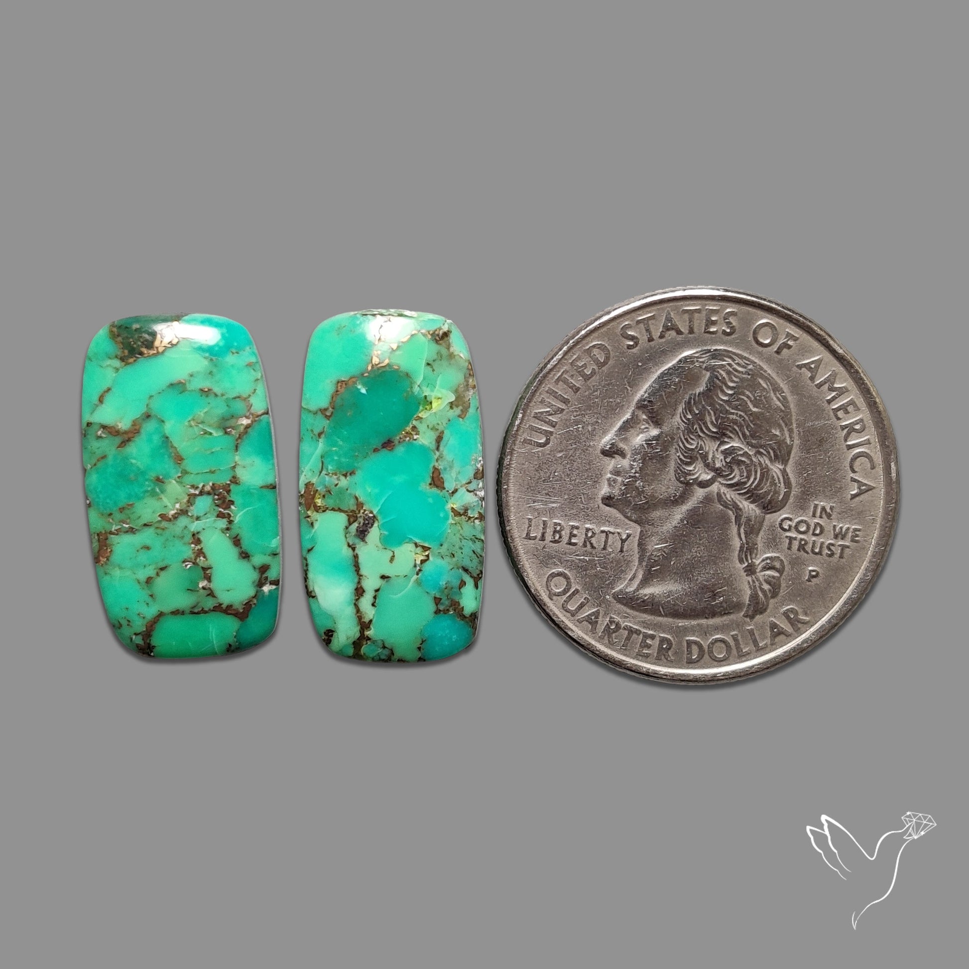 Green Mohave Turquoise Pair