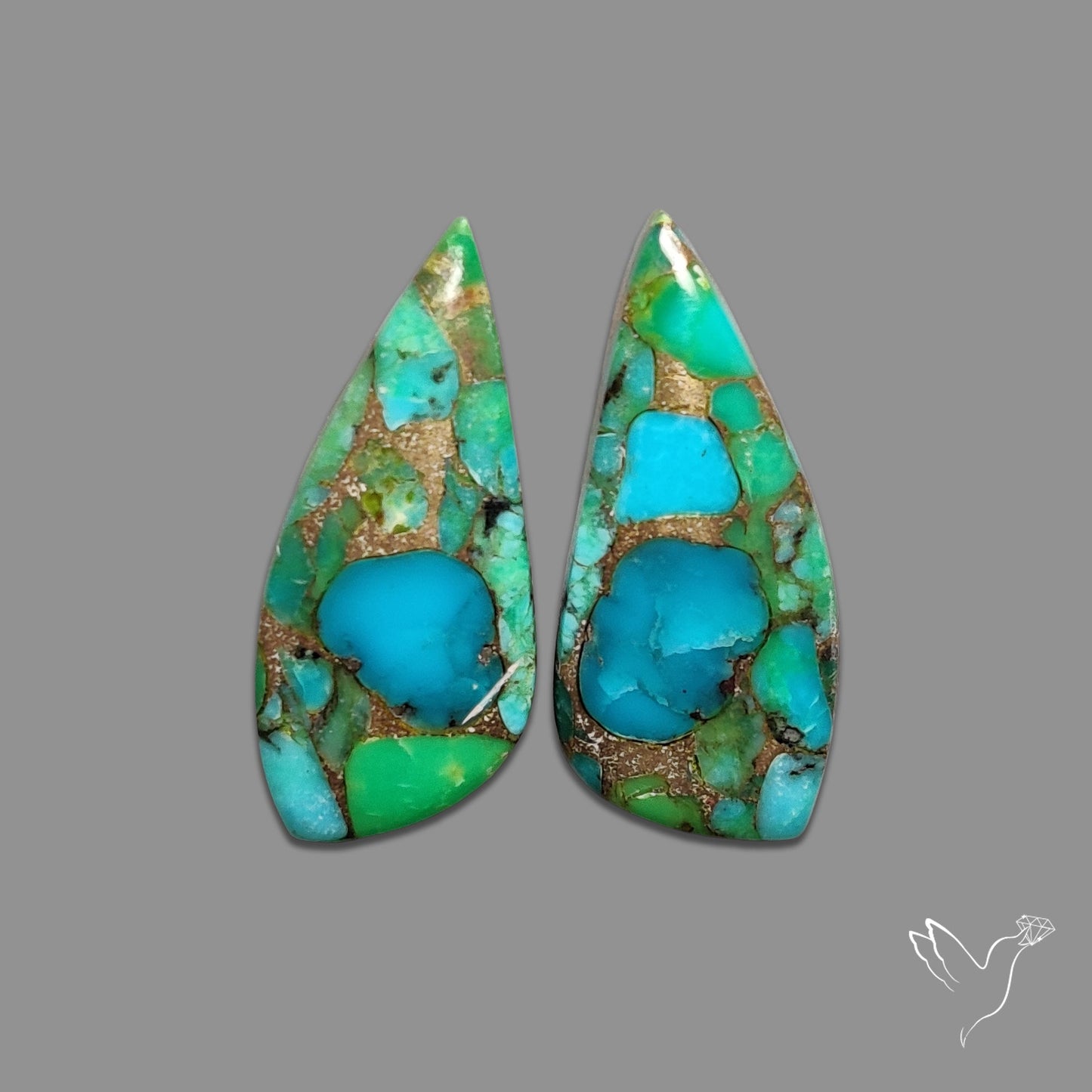 Green Mohave Turquoise Pair