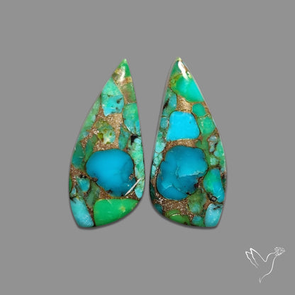 Green Mohave Turquoise Pair