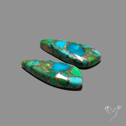 Green Mohave Turquoise Pair