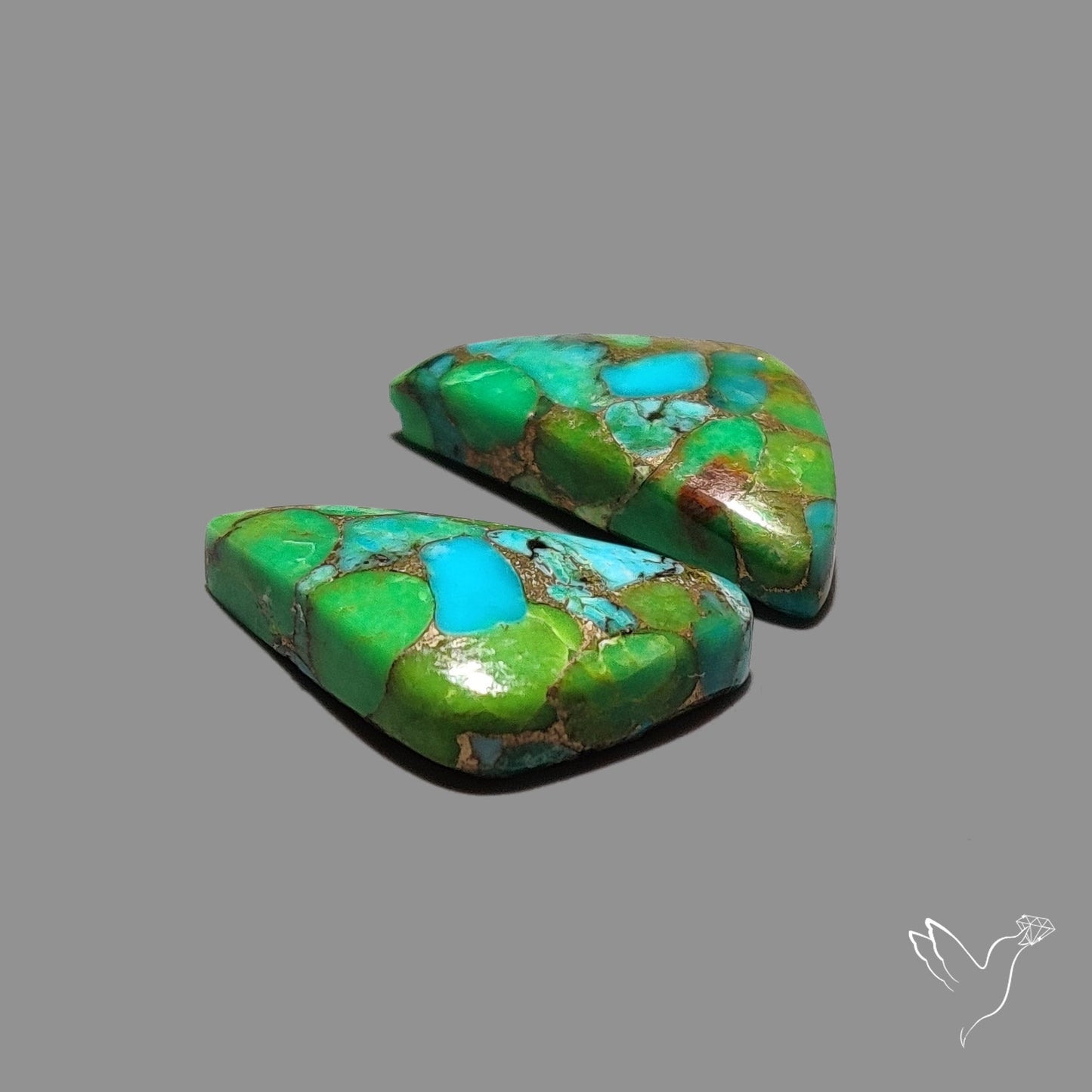 Green Mohave Turquoise Pair