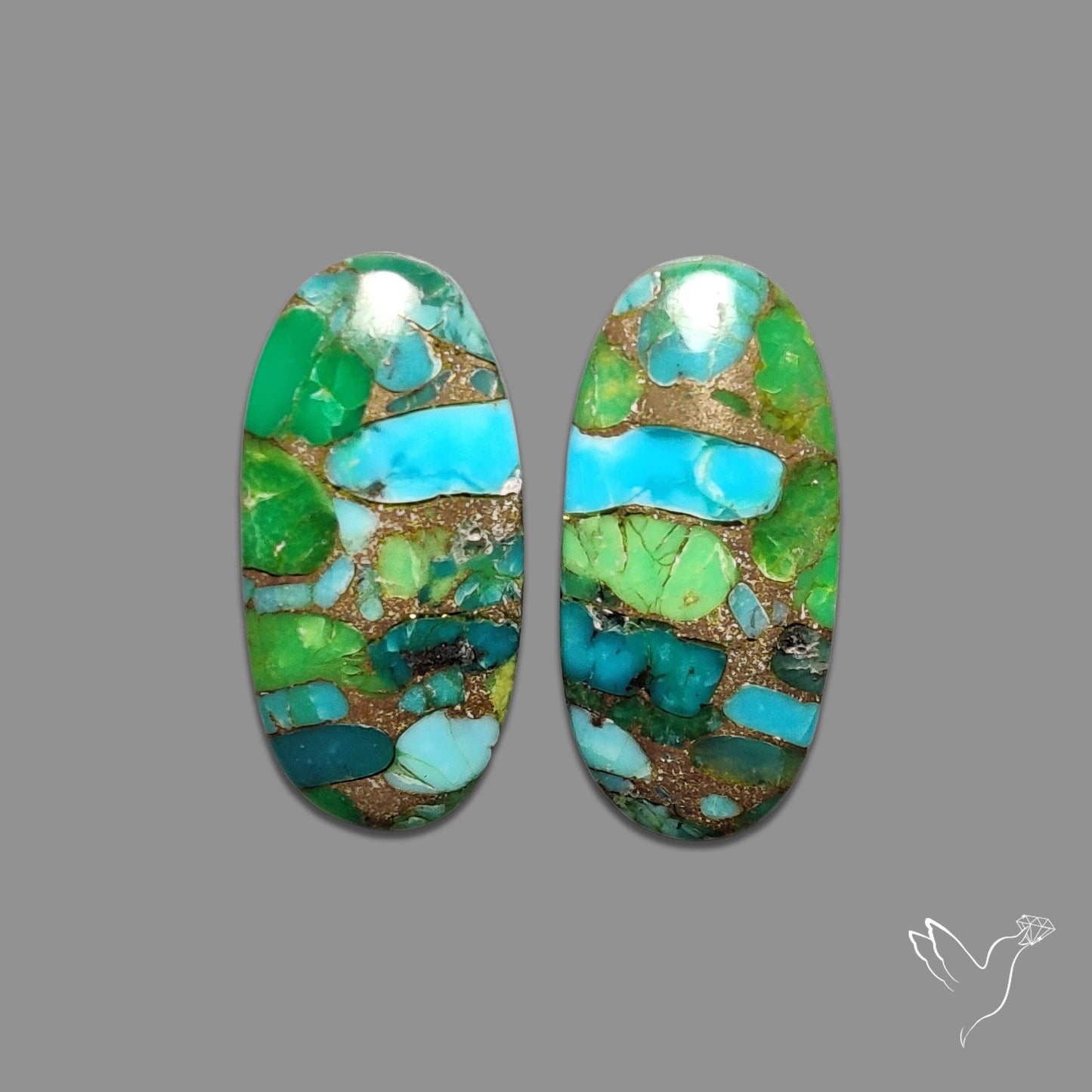 Green Mohave Turquoise Pair