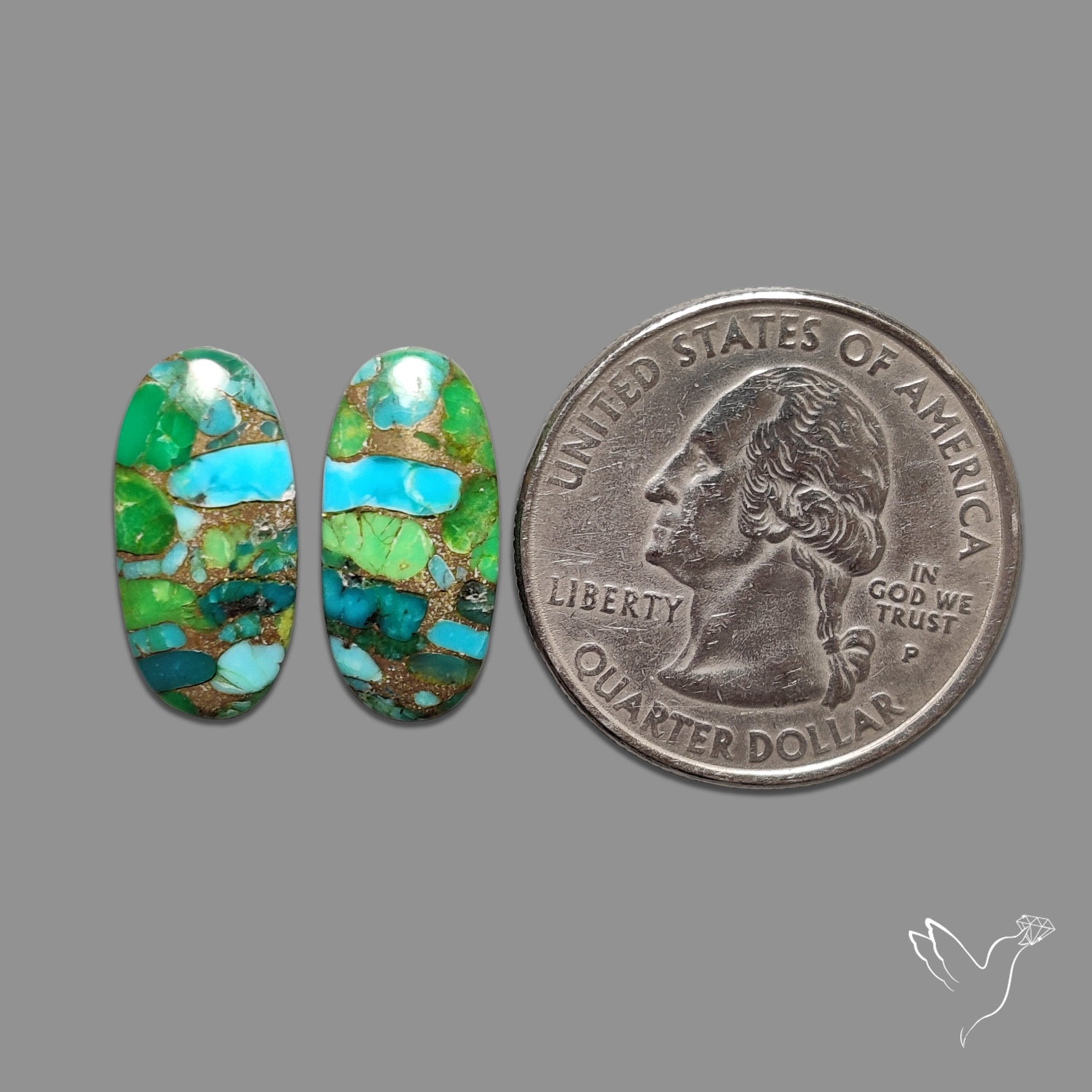 Green Mohave Turquoise Pair
