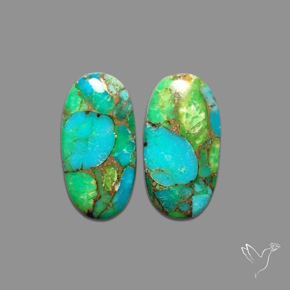 Green Mohave Turquoise Pair
