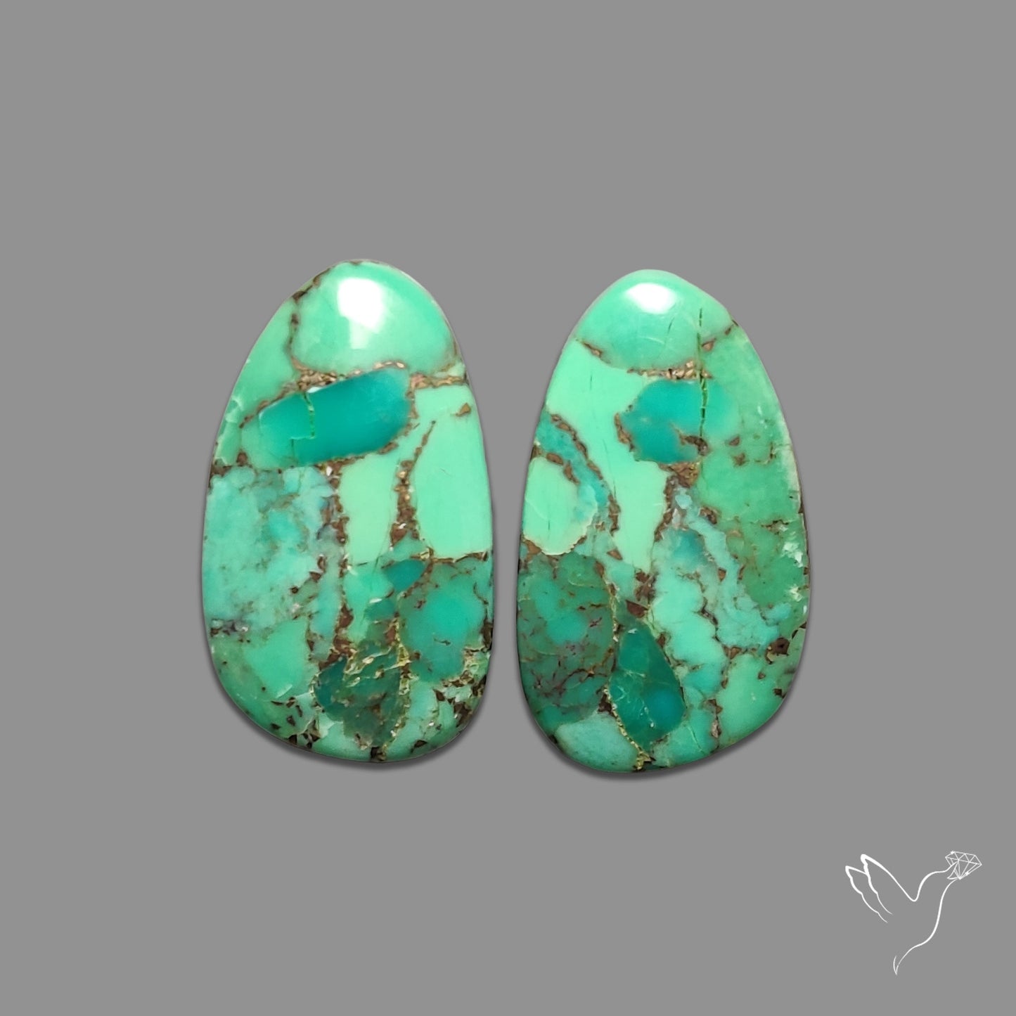 Green Mohave Turquoise Pair