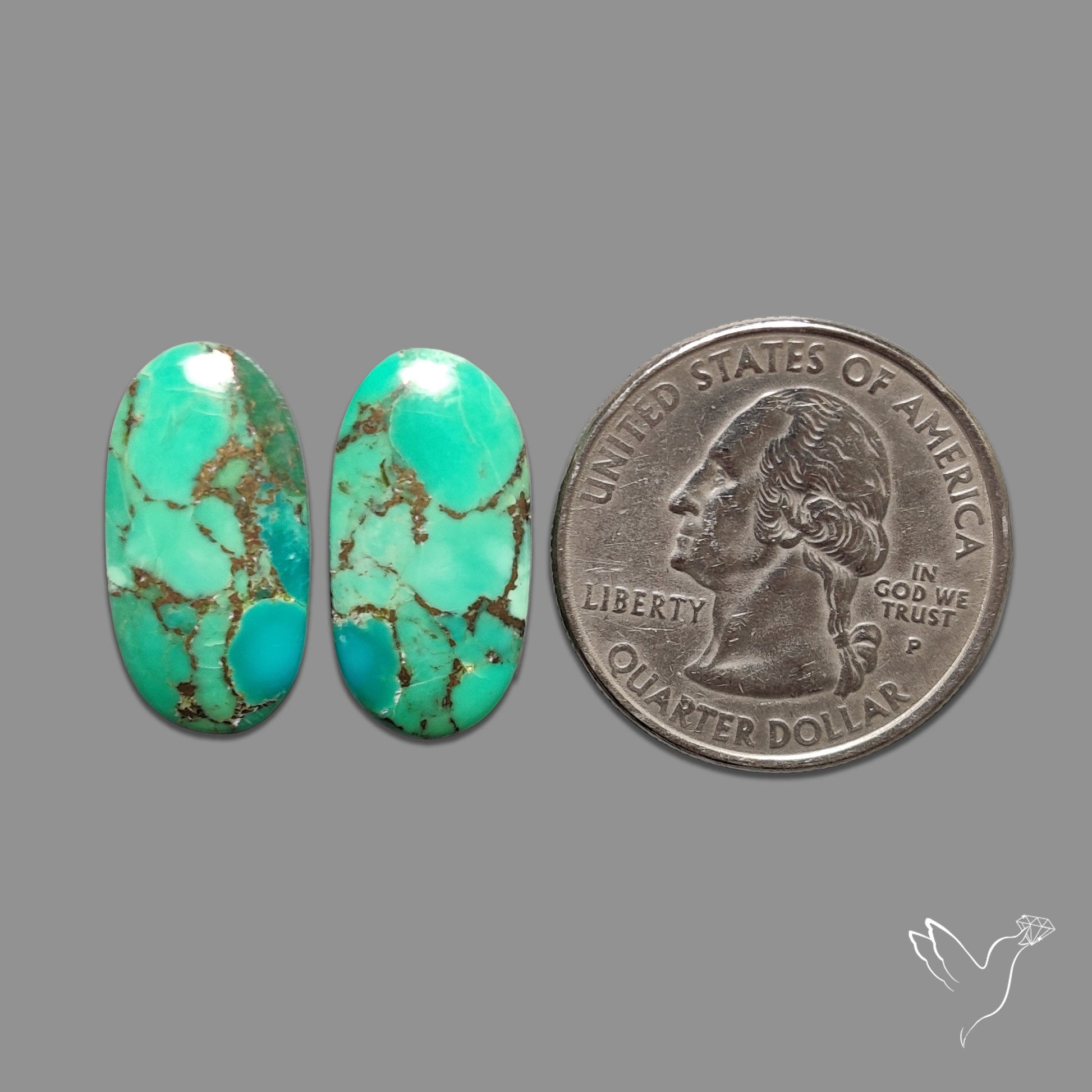 Green Mohave Turquoise Pair