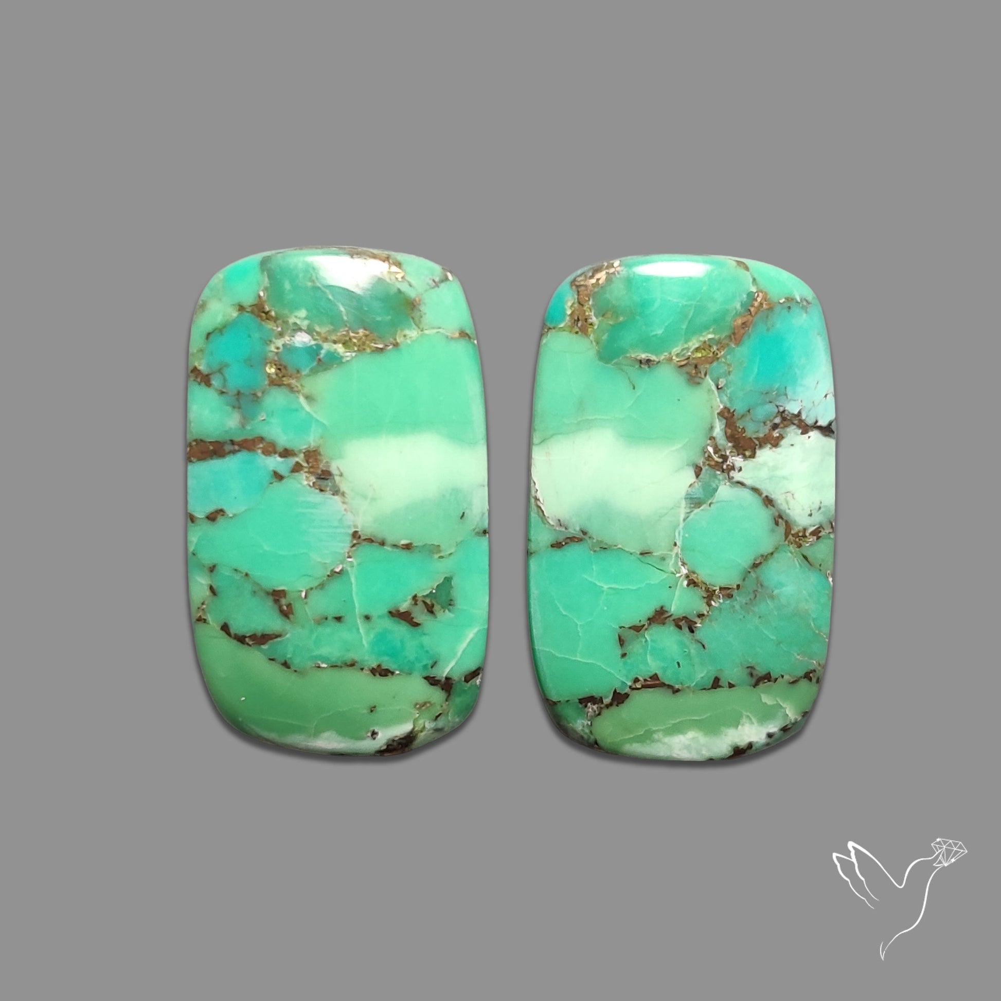 Green Mohave Turquoise Pair