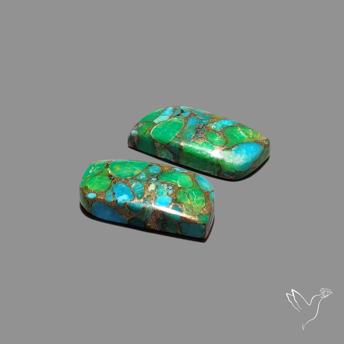 Green Mohave Turquoise Pair
