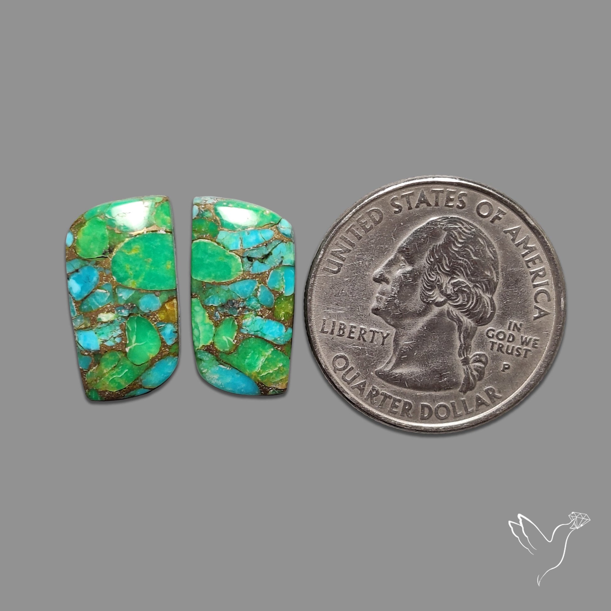 Green Mohave Turquoise Pair