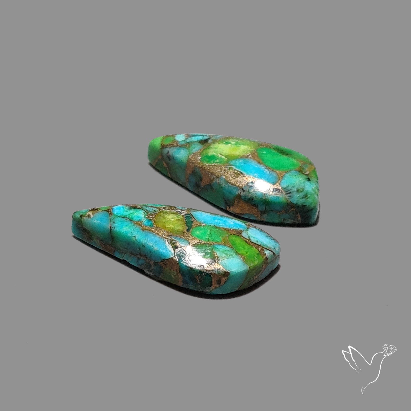 Green Mohave Turquoise Pair