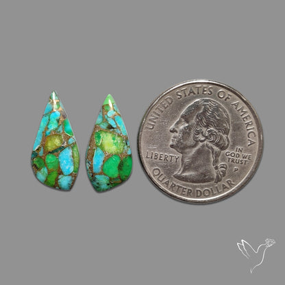 Green Mohave Turquoise Pair