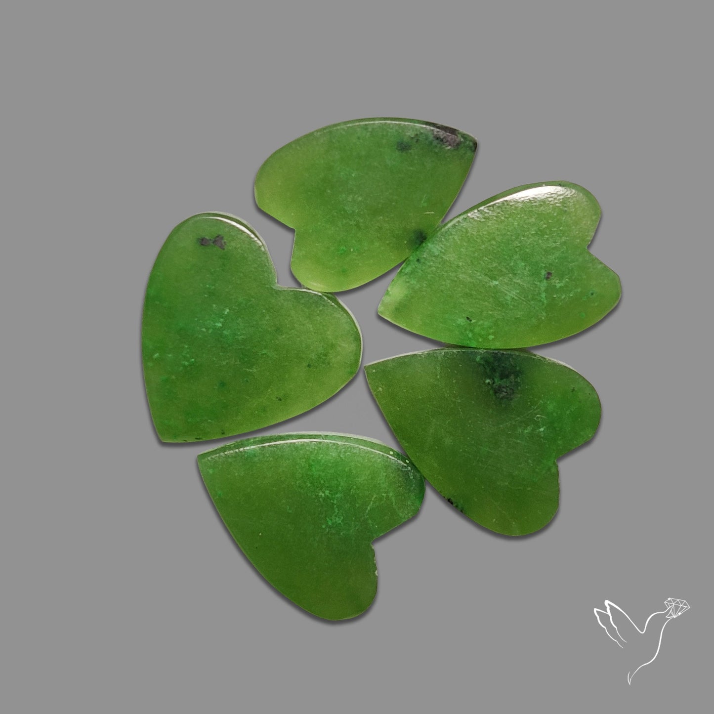 Nephrite Jade Hearts Lot